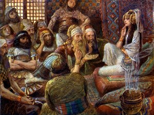 Los filisteos visitan a Dalila - Biblia