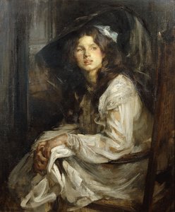 Chica sentada en una silla de James Jebusa Shannon