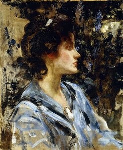 Joven mujer en azul - Señorita H. Strom