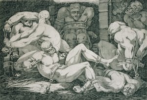 Ugolino y sus hijos en la Torre del Hambre, siglo XVIII de James Jefferys