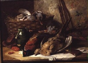 Naturaleza muerta con aves de caza