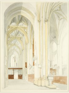 Interior de la Catedral de Bristol (inacabado) de James Johnson