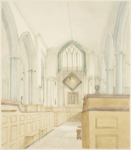 Interior de la Iglesia de St Werburgh, mirando al oeste de James Johnson