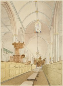 Interior de la Iglesia del Templo, mirando al este de James Johnson