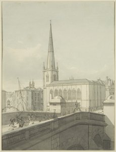 Iglesia de St Nicholas y parte del puente de Bristol