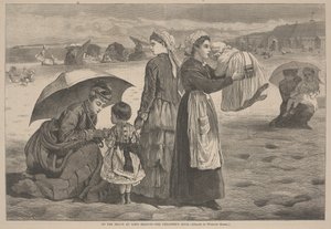En la playa de Long Branch - La hora de los niños, 1874