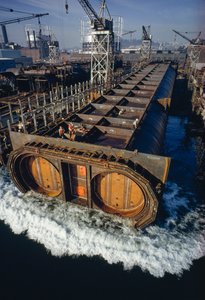 Una sección del tubo del túnel del sistema de transporte masivo BART, Bay Area Rapid Transit, flota... de James L Stanfield