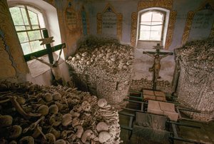 Huesos humanos de las guerras del siglo XVIII entre Austria y Prusia. Nizkov, República Checa.