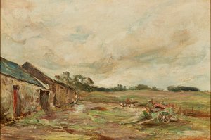 Patio de granja en verano de James Lawton Wingate