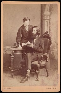 Retrato de Samuel Edward Warren 1831-1909 con estudiante, antes de 1877 de James M Capper