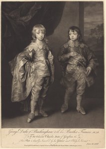 George Duque de Buckingham con su hermano Francis de James MacArdell after Sir Anthony van Dyck