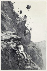Una Cañoneada en el Matterhorn, de Scrambles entre los Alpes en los años 1860-69, pub. 1871 de James Mahoney