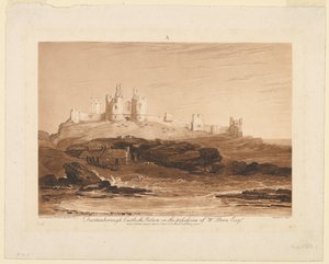 Castillo de Dunstanburgh, de "Liber Studiorum," parte III de James Mallord William Turner