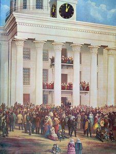 Inauguración de Jefferson Davis en la Casa del Senado, Montgomery, Alabama de James Massolon