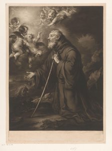 San Francisco de Paula arrodillado en oración de James McArdell