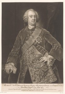 Portret de Charles Lennox El muy Noble Príncipe Carlos Duque de Richmond (...) (título sobre objeto) de James McArdell