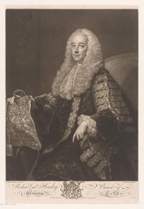 Portret de Robert Henley Robert Lord Henley Baron of Grainge (título sobre el objeto) de James McArdell