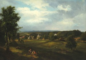 Escena de Pueblo cerca de Albany, Nueva York de James McDougal Hart