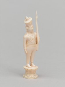 Peón blanco, pieza de ajedrez, India, circa 1820 de James McLachlan Nairn