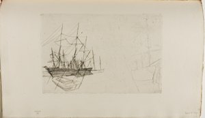 Un boceto de embarcaciones de James Abbott McNeill Whistler