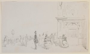 Un grupo de figuras en una explanada de James Abbott McNeill Whistler