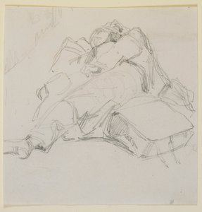 Un hombre dormido sobre una pila de equipaje de James Abbott McNeill Whistler