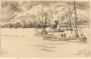 Ámsterdam desde el Tolhuis de James Abbott McNeill Whistler