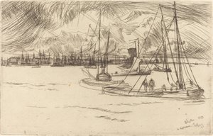 Ámsterdam desde el Tolhuis de James Abbott McNeill Whistler