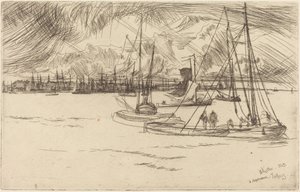 Ámsterdam desde el Tolhuis de James McNeill Whistler