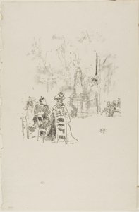 Conversación bajo la estatua, Jardines de Luxemburgo de James Abbott McNeill Whistler