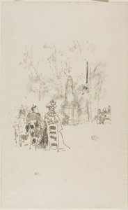 Conversación bajo la estatua, Jardines de Luxemburgo de James Abbott McNeill Whistler