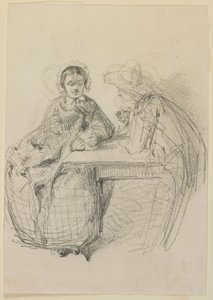 Pareja sentada en una mesa de James Abbott McNeill Whistler