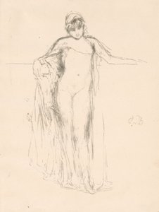Modelo drapeado, de pie de James McNeill Whistler