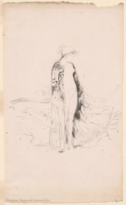 Modelo drapeado, de pie junto a un sofá de James Abbott McNeill Whistler