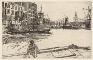 Eagle Wharf (Tyzac, Whiteley & Co.), from the Thames Set (una serie de dieciséis grabados de escenas en el Támesis y otros temas)