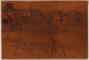 Placa de grabado: Black Lion Wharf de James Abbott McNeill Whistler