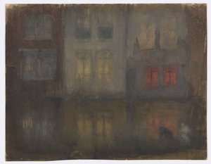 Nocturno: Negro y rojo – Canal trasero, Holanda de James Abbott McNeill Whistler