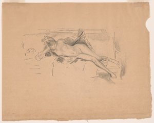 Modelo desnudo, reclinado