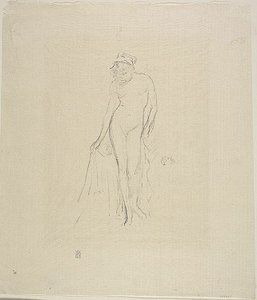 Modelo desnudo, de pie de James Abbott McNeill Whistler