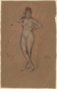 Desnudo de pie con las piernas cruzadas de James Abbott McNeill Whistler
