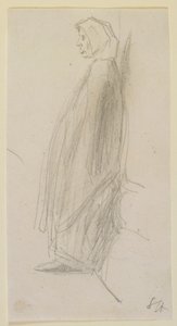 Boceto de perfil de una anciana de pie de James Abbott McNeill Whistler