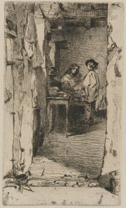 Recolectores de trapos, Quartier Mouffetard, París de James Abbott McNeill Whistler