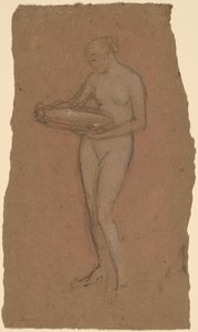 Desnudo femenino de pie sosteniendo un cuenco [recto] de James Abbott McNeill Whistler