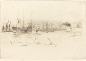 Barcos de vapor frente a la torre de James Abbott McNeill Whistler