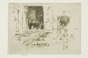 El Carretón - Barrio de los Marolles, Bruselas de James Abbott McNeill Whistler