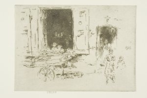 El carretón - Barrio de los Marolles, Bruselas de James Abbott McNeill Whistler