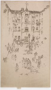 El patio, Bruselas de James Abbott McNeill Whistler