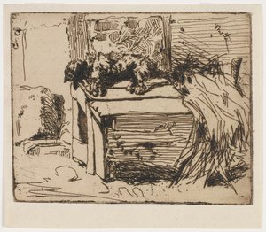 El perro en la perrera de James Abbott McNeill Whistler