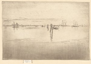 The Long Lagoon, del segundo conjunto de Venecia (un conjunto de veintiséis aguafuertes) de James Abbott McNeill Whistler