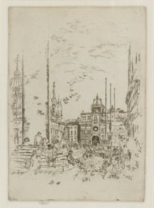 La Piazzetta, del primer set de Venecia (Venecia, una serie de doce aguafuertes) de James Abbott McNeill Whistler